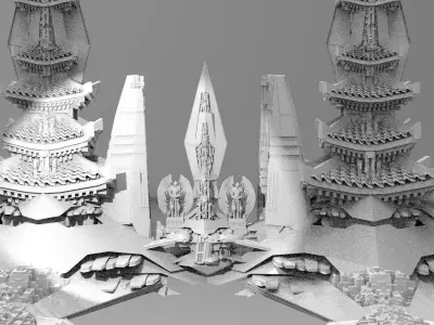 Cyberpunk Emperor Mega city Kit bash  3D model