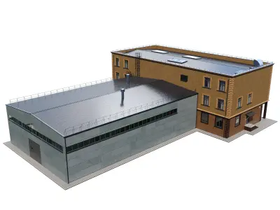 Factory building V1 3D model