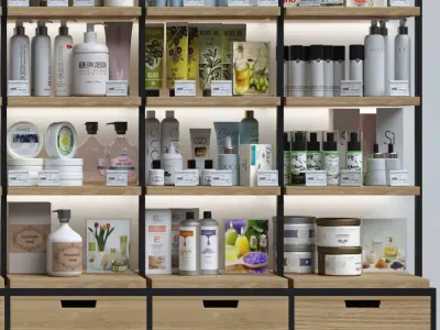 Showcase with cosmetics 3D model