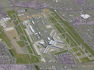 Delhi - Indira Gandhi International Airport - DEL Low-poly 3D model