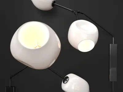 Branching bubble wall light 3D model