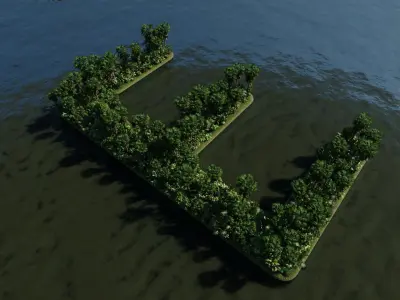 E Alphabet Island 3D model