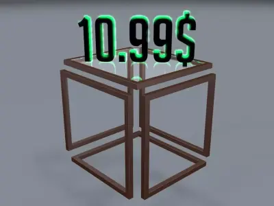 Futuristic desk Low-poly 3D model Low-poly 3D model