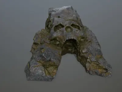 Skull Cave Low-poly 3D model 9