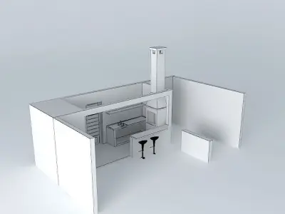 Kitchen interior Free 3D model