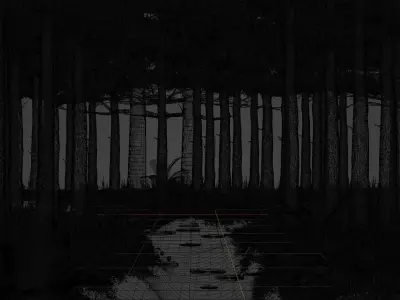 Stylized volumetric forest scene 3D model