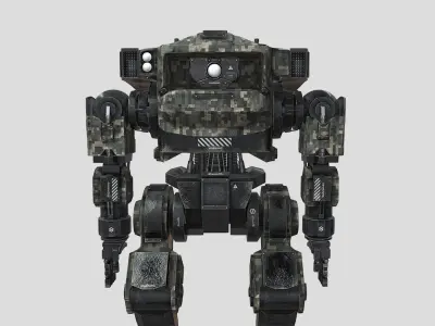 Military robot  Low-poly 3D model
