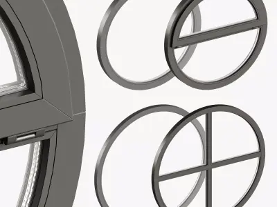 Round windows 3D model purchase