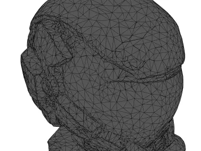 SciFi Helmet Futuristic Damaged Design Low-poly 3D model