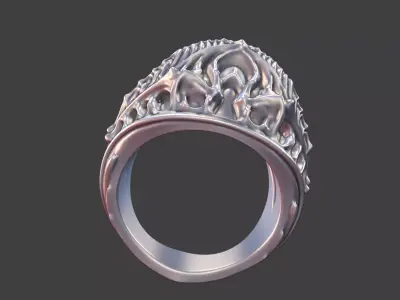bioorganic giger style ring  v1 3D print model