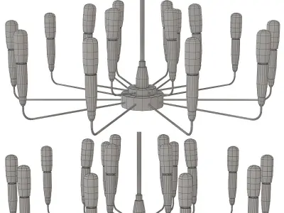 Chandelier low poly 3d models collection 10 pieces Low-poly 3D model by 3dFront from CGTrader