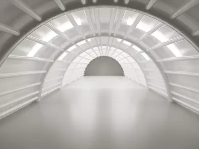 Minimal Sci Fi Arched Tunnel Corridor Environment 3D model