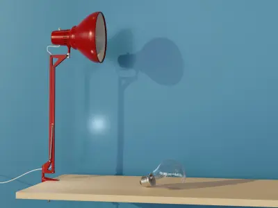 Desk Lamp Rigged - Luxo Style 3D model