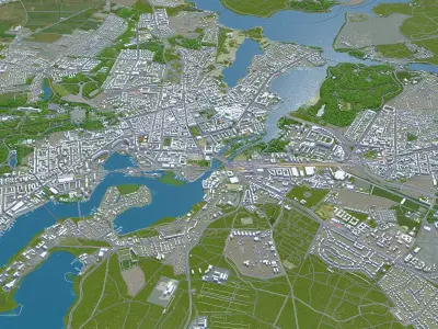 Potsdam City Germany Low-poly 3D model