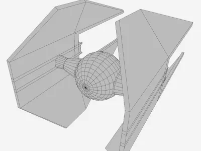 Tie Interceptor Low-poly 3D model