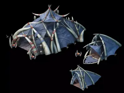 Glacier ancient land - snow tent 01 3D model