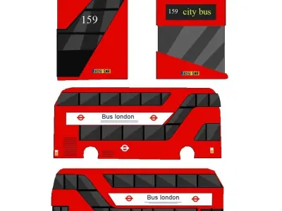 Bus of London Low Poly Low-poly 3D model