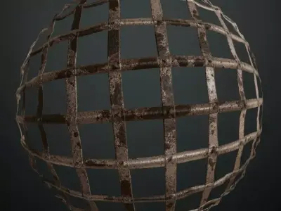 Full Silver Rust Metal Gate Transparent PBR Seamless Texture
