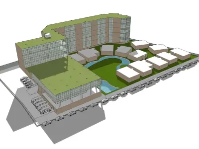 Hotel in draft concept 3D model