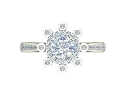 Women Wedding Engagement Flower Ring 3D print model buy