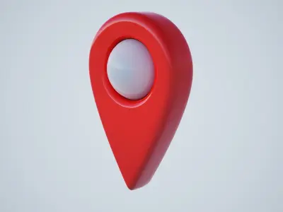location sign Low-poly 3D model