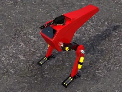 Science Fiction Two Leg Assault Mech Robot Drone 3D Model Low-poly 3D model