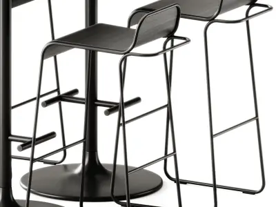 Casual High table by Bene and Flow Stool by True Design 3D model