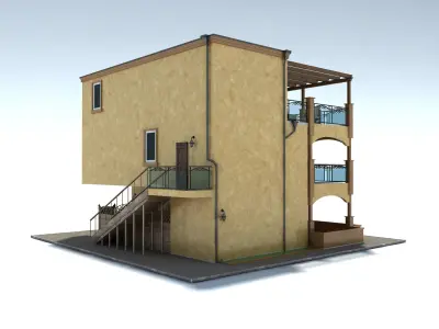 Family House San Francisco Brown 3D model