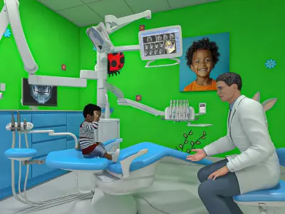  Pediatric Dental Office with People 