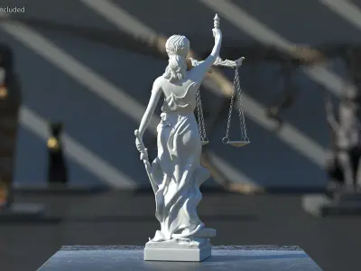  Statue Justice Themis Made of Stone 