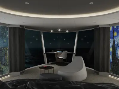 Yacht interior - bedroom 3D model