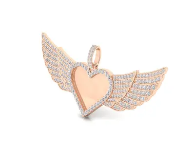 Heart dog tag hip-hop pendant 3D print model