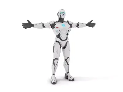 Futuristic Humanoid Robot model pack Low-poly 3D model purchase
