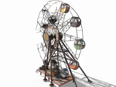 Destroyed Ferris Wheel 3D model