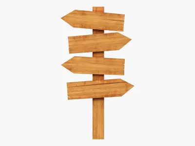 Signboards wooden 02 3D model