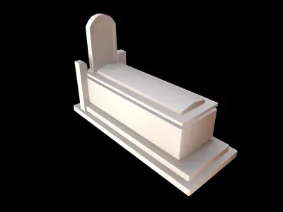 Grave 1 gravestone Low-poly 3D model