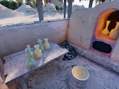 An old oriental pottery factory 3D model