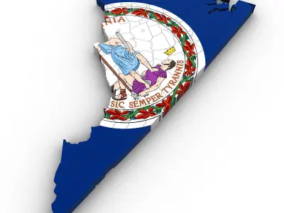 Virginia Political Map 3D model