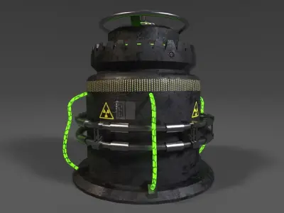 Spacecraft Sci-fi Reactor  Low-poly 3D model