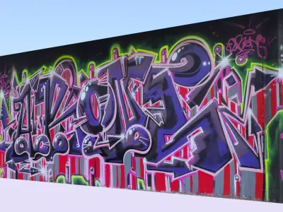 Graffiti wall XVIII 3D model
