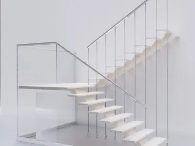 Stairs 07 Low-poly 3D model