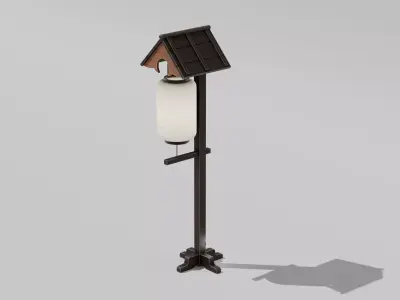 Japanese Furniture Kit - Outdoor Paper Lamp Low-poly 3D model