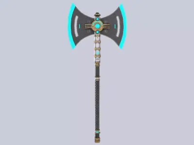 Scifi axe Low-poly 3D model
