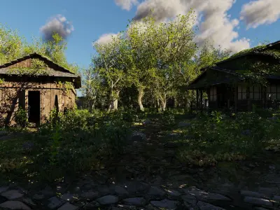 Abandoned Shack Scene 3D model purchase