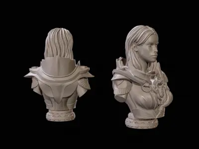 Fantasy Warrior Bust 2 High Poly for 3D Print 3D print model