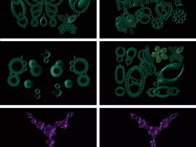 Ultra Light charms pendant necklace 3D Model 3D print model