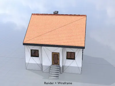Modern single-family house version 1 R Low-poly 3D model