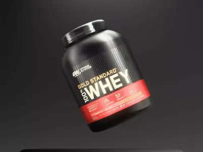 Premium Studio Lighting Setup for Whey Protein Products 3D model