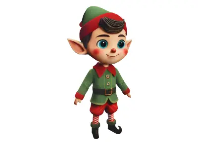 Jingle the Quirky Elf Low-poly 3D model