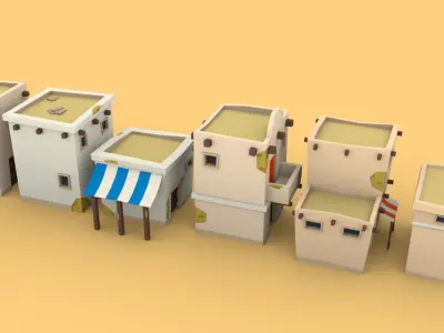 Desert City Pack Low-poly 3D model